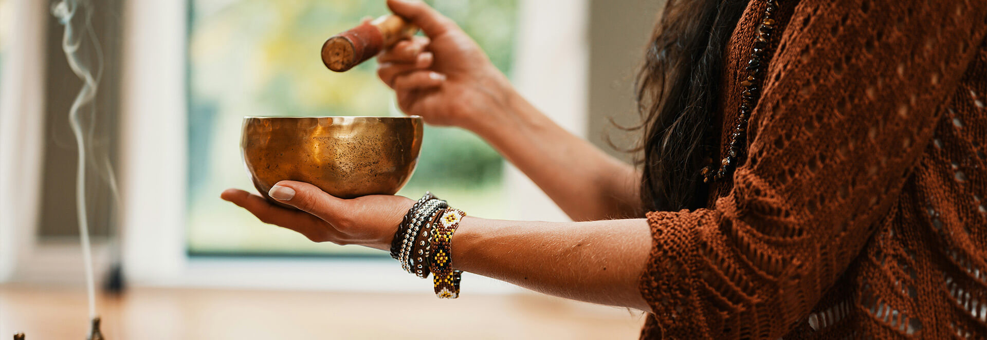 Sound healing with Tibetan singing bowl